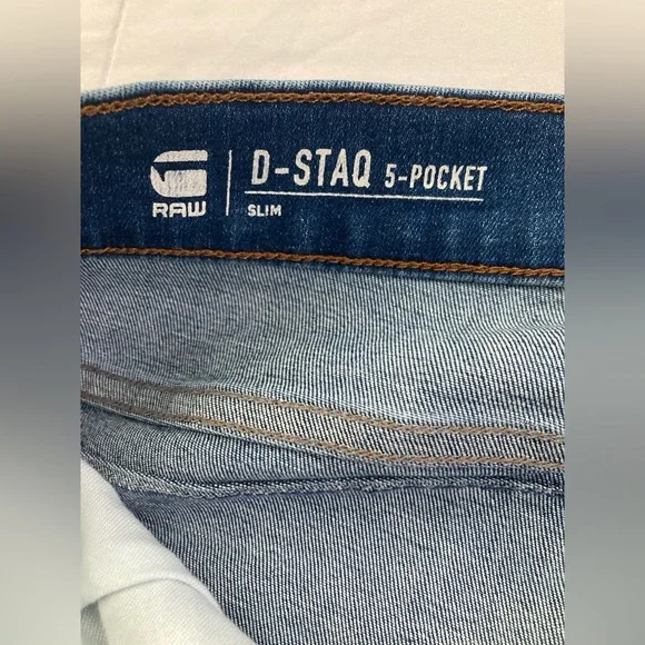G-STAR RAW D-STAQ 5-POCKET men’s Slim width 33 length 32 light blue
